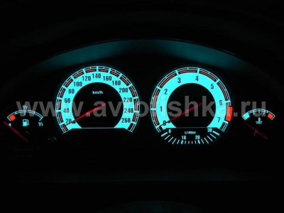 BMW 3 E36 (92-98) светящиеся шкалы приборов - накладки на циферблаты панели приборов, дизайн № 1