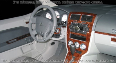 Декоративные накладки салона Dodge Caliber 2007-2008 полный набор, Автоматическая коробка передач